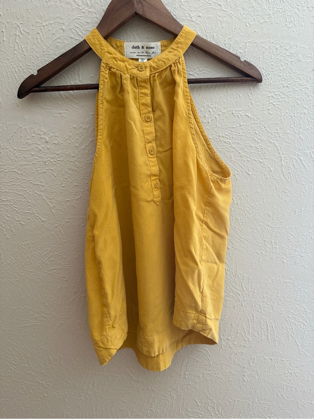 Anthropologie Cloth & Stone Sleeveless Henley Halter Blouse - Size Small
